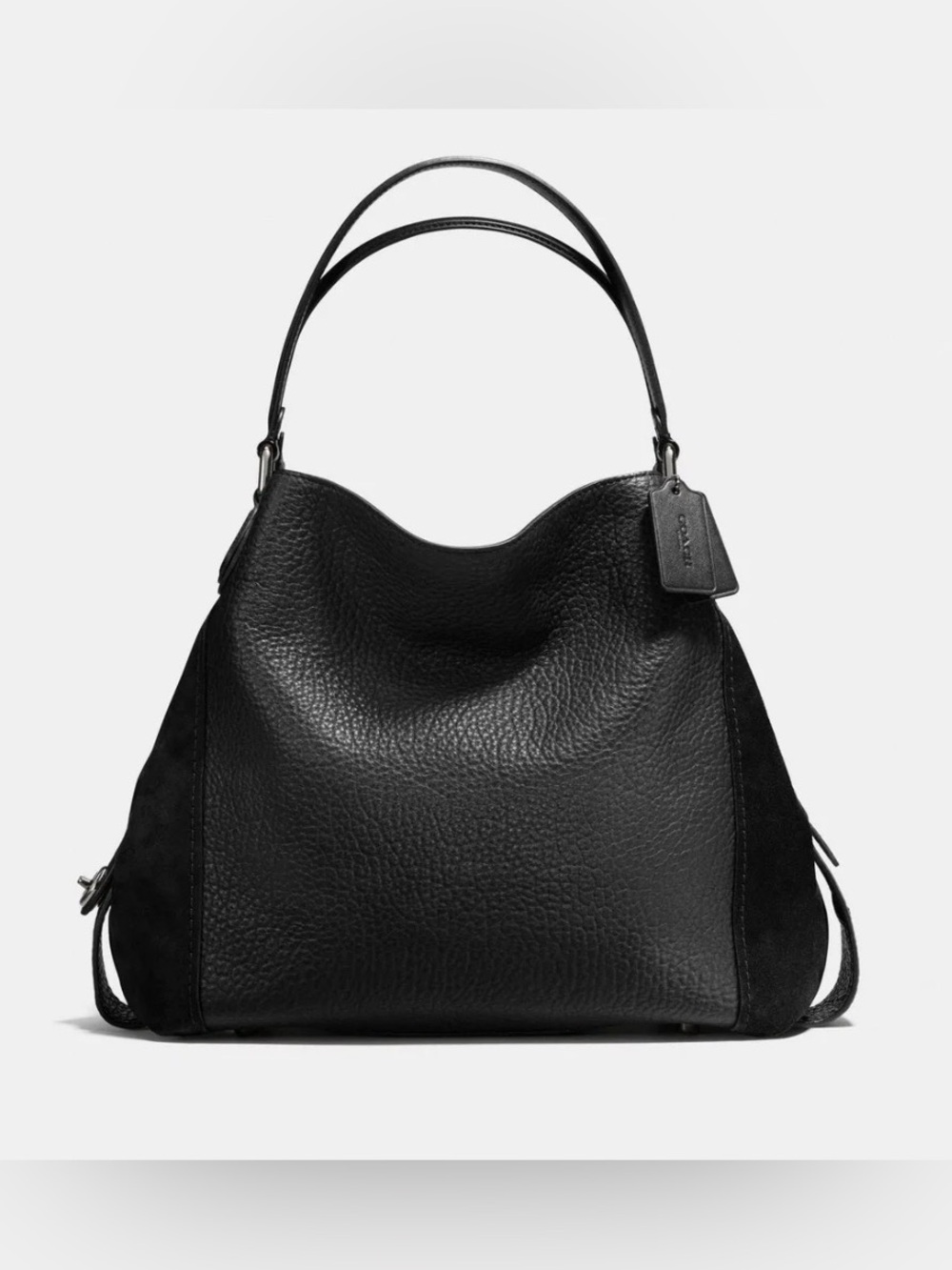 Coach Edie Shoulder Bag 42 in Black Leather & Suede